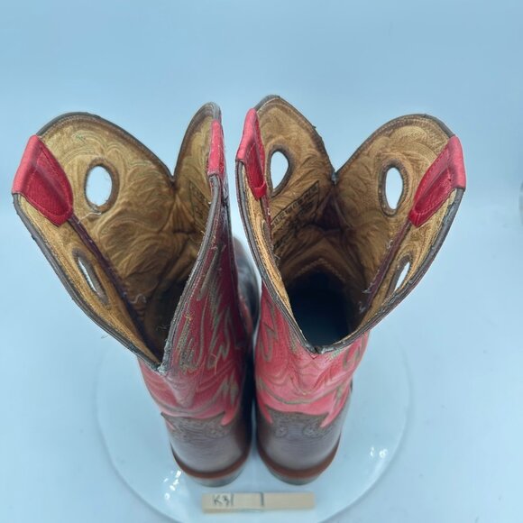 Ariat Men Size 10.5EE 34879 Brown Red Leather Cowboy Mid Calf Western Boot - Picture 9 of 14